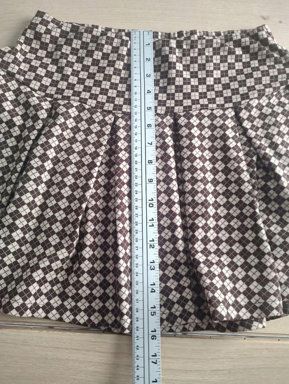 Skirt casual women mini Pleated Geometric Polyester And Spandex Elastic Waist.